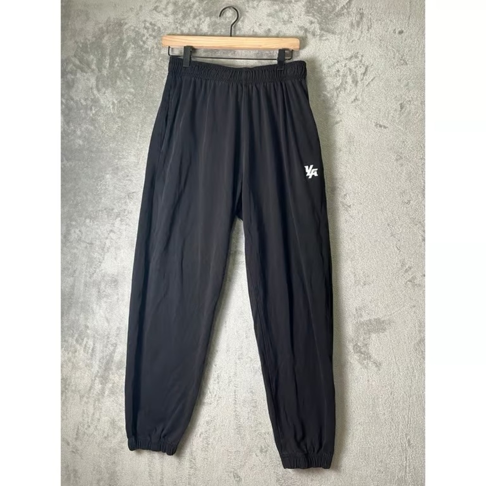 Kids Black Athletic Joggers with White Logo